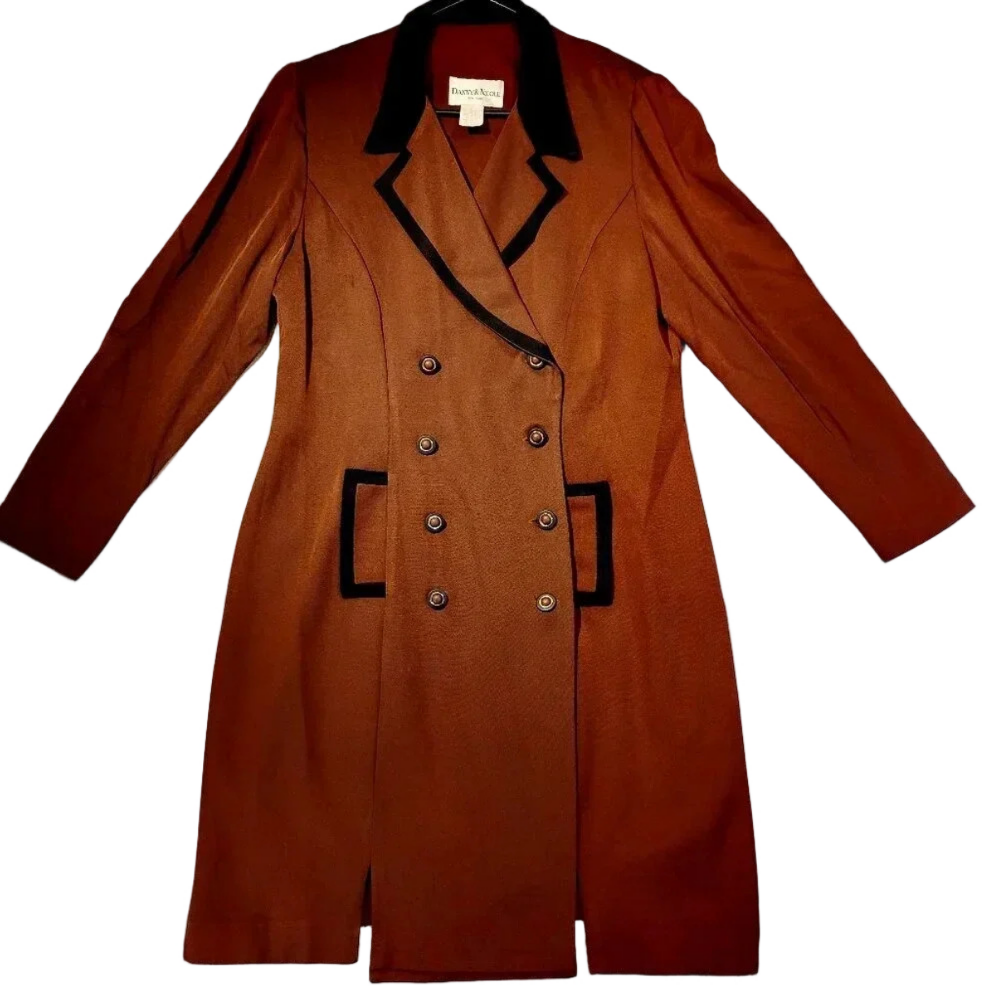 Danny & Nichol New York Women's Brown Double  Breasted Trench Coat Size 14P